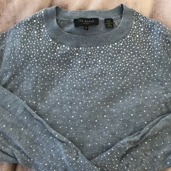 Ted Baker Sweaters - Ted Baker SAPPHIR CRYSTAL STUDDED SWEATER